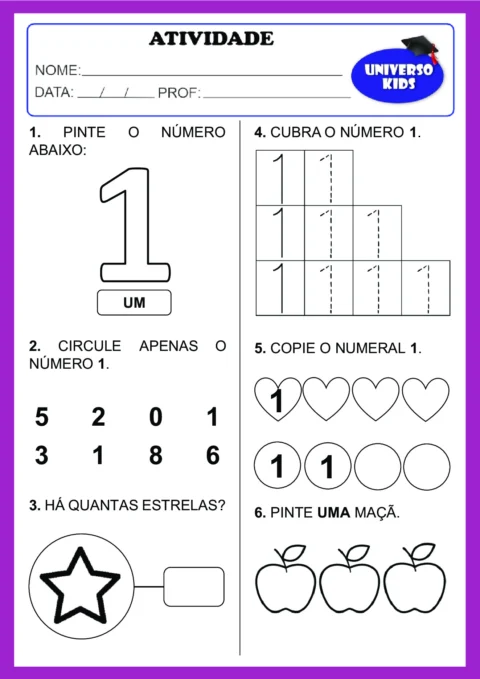 Atividades de matemática para crianças