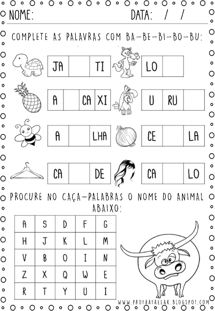 Atividades de Reforço: Alfabetização para Imprimir (PDF) — p8 | Atividades Educação Infantil (ensinoja.com.br)