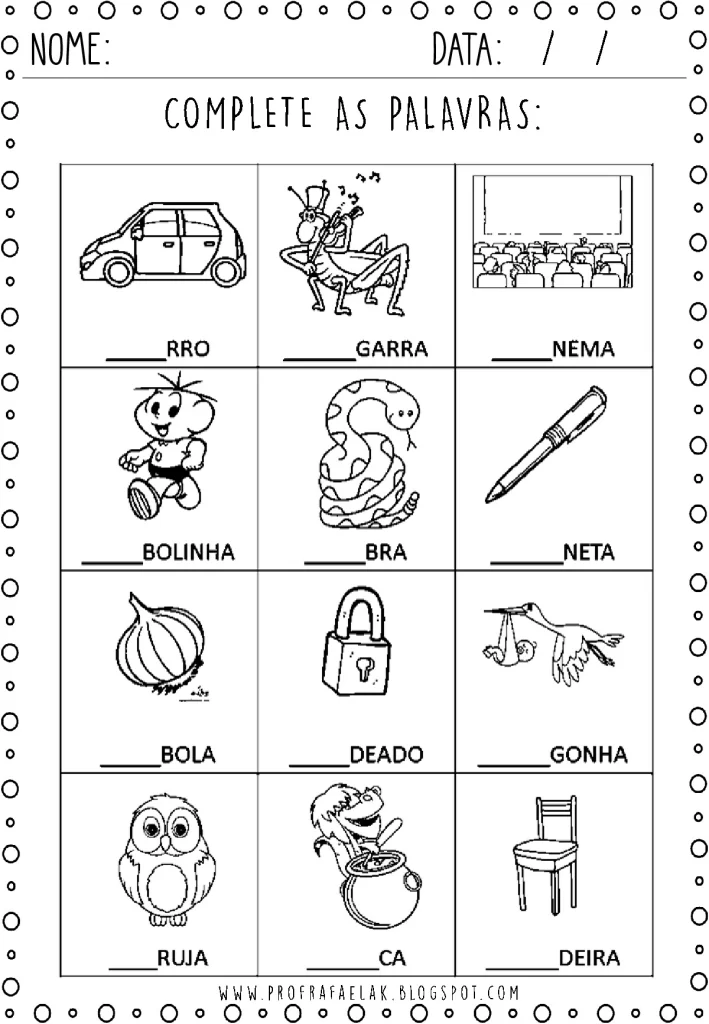 Atividades de Reforço: Alfabetização para Imprimir (PDF) — p9 | Atividades Educação Infantil (ensinoja.com.br)