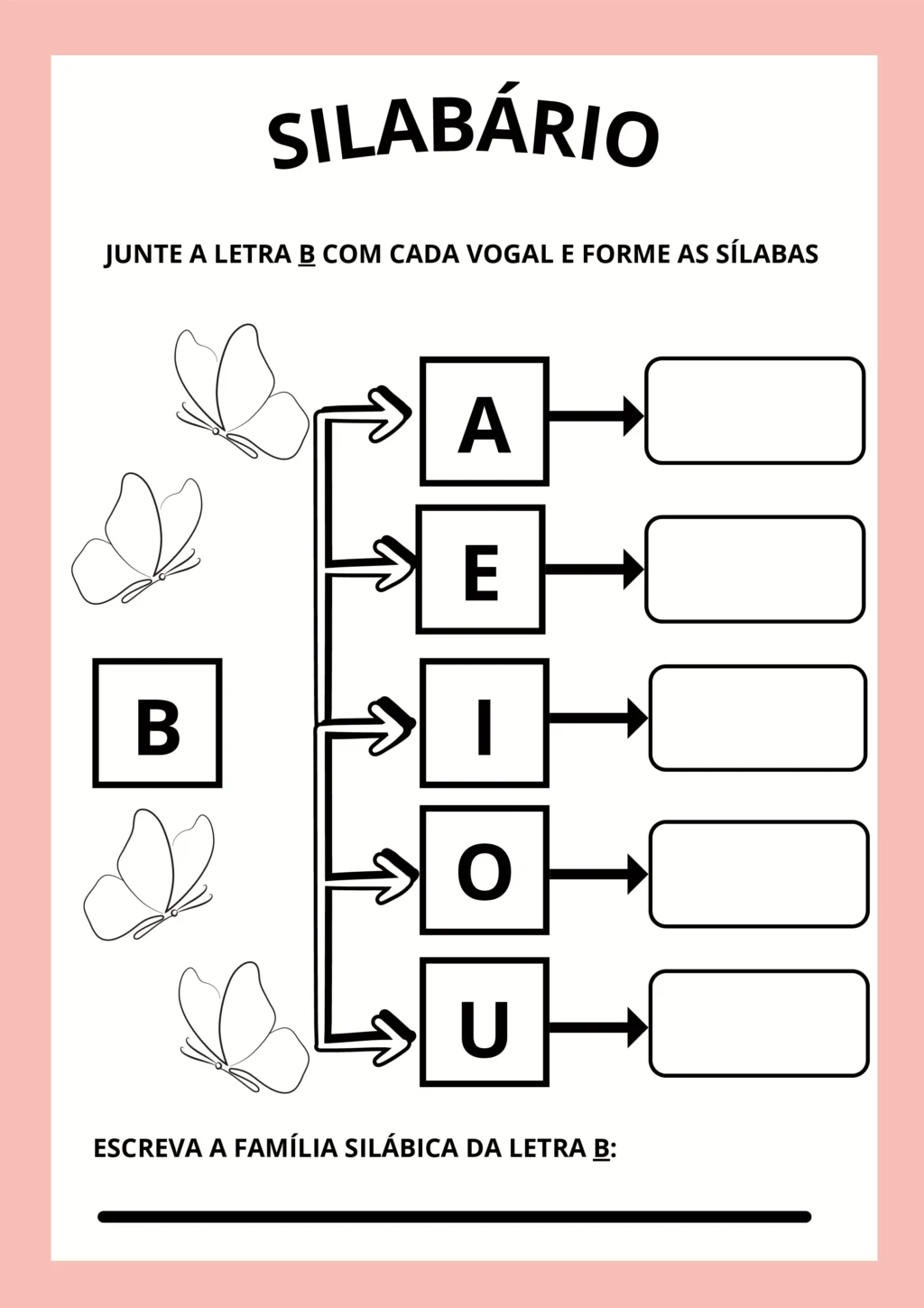 Atividades de silabário para crianças