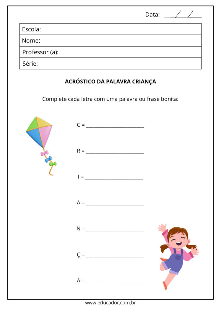Atividades do Dia das Crianças para imprimir em PDF — p10 | Atividades Educação Infantil (ensinoja.com.br)