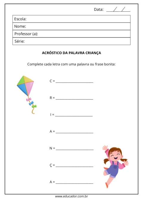 Atividades do Dia das Crianças para imprimir em PDF — p10 | Atividades Educação Infantil (ensinoja.com.br)