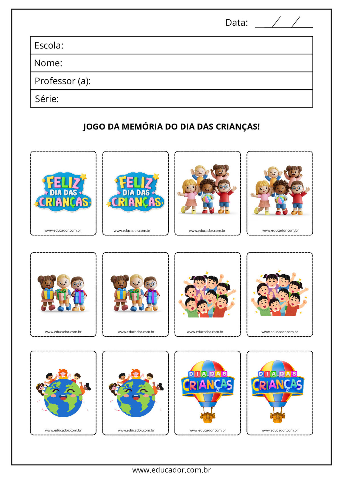Atividades do Dia das Crianças para imprimir em PDF - Atividades ...