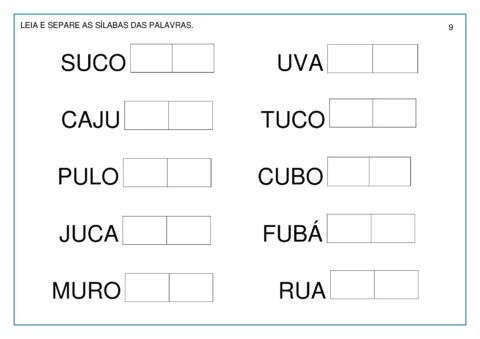 Atividades lúdicas para aprender sílabas — p9 | Atividades Educação Infantil (ensinoja.com.br)