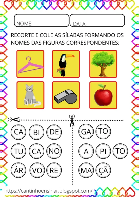 Atividades lúdicas para o ensino de sílabas