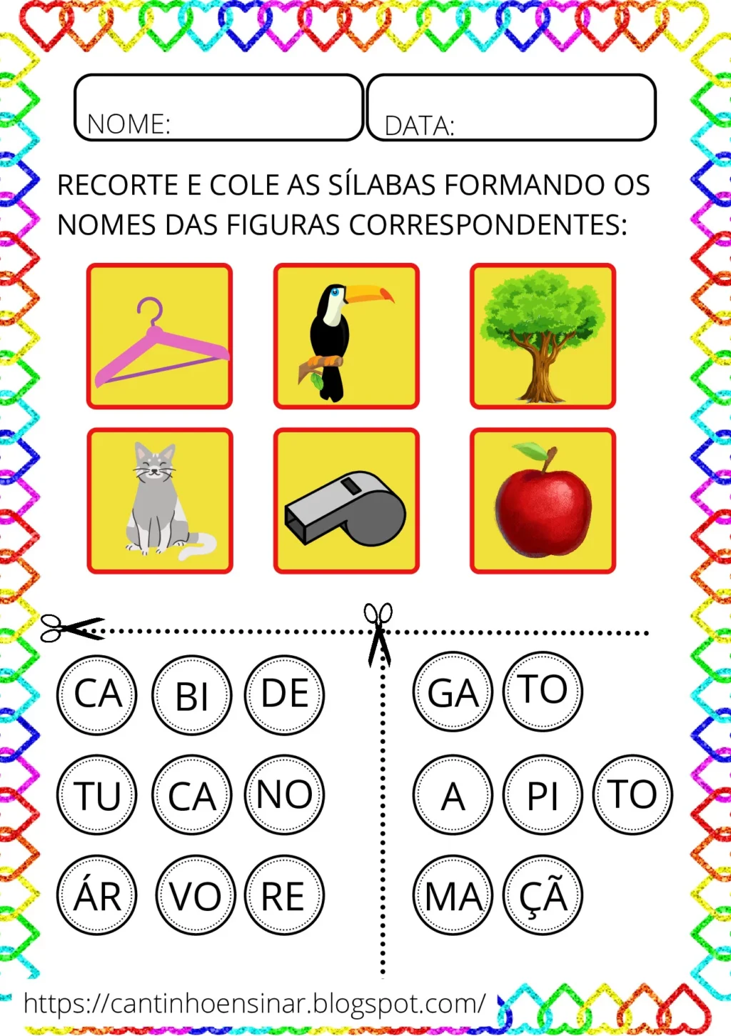 Atividades lúdicas para o ensino de sílabas