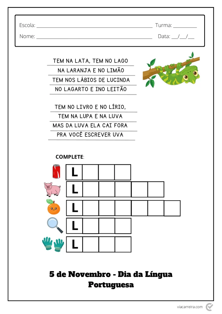 Atividades para o Dia da Língua Portuguesa em PDF — p8 | Atividades Educação Infantil (ensinoja.com.br)