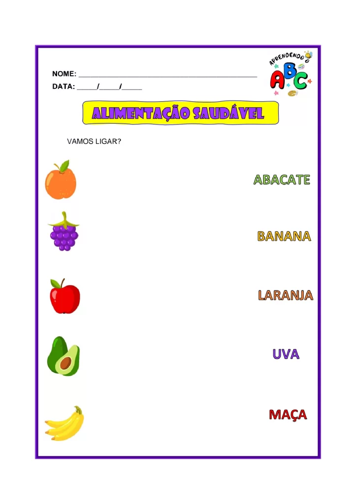 Atividades sobre alimentação saudável para crianças — p4 | Atividades Educação Infantil (ensinoja.com.br)