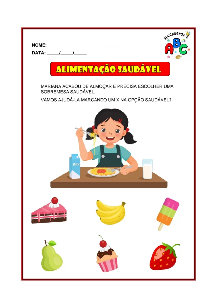 Atividades sobre alimentação saudável para crianças — p6 | Atividades Educação Infantil (ensinoja.com.br)