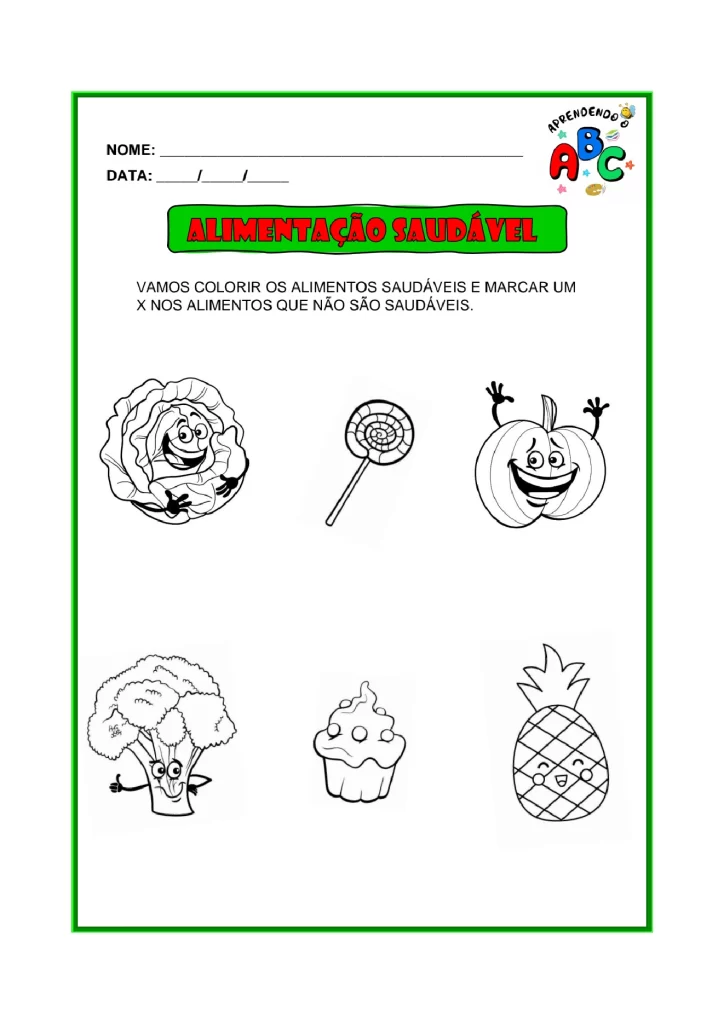 Atividades sobre alimentação saudável para crianças — p9 | Atividades Educação Infantil (ensinoja.com.br)