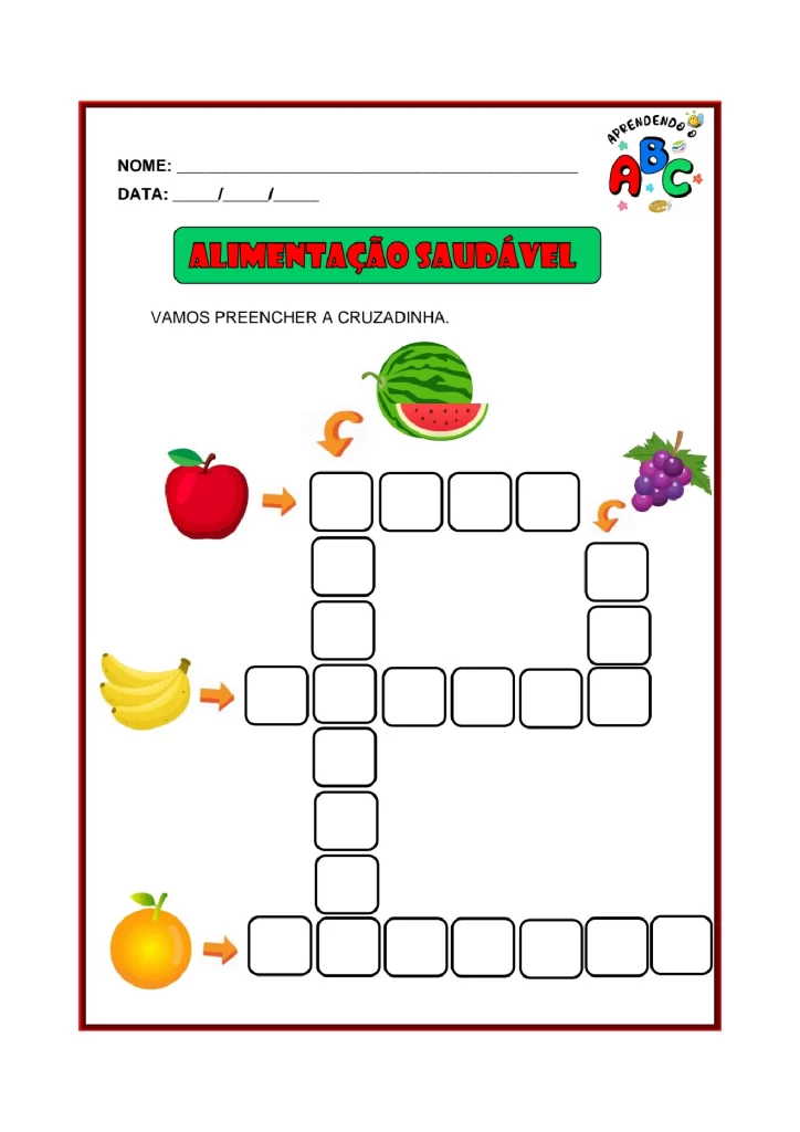 Atividades sobre alimentação saudável para crianças — p10 | Atividades Educação Infantil (ensinoja.com.br)
