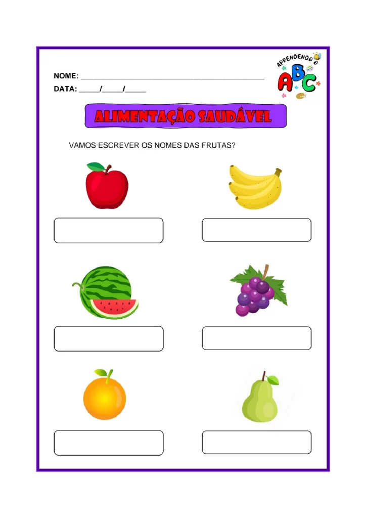 Atividades sobre alimentação saudável para crianças — p13 | Atividades Educação Infantil (ensinoja.com.br)