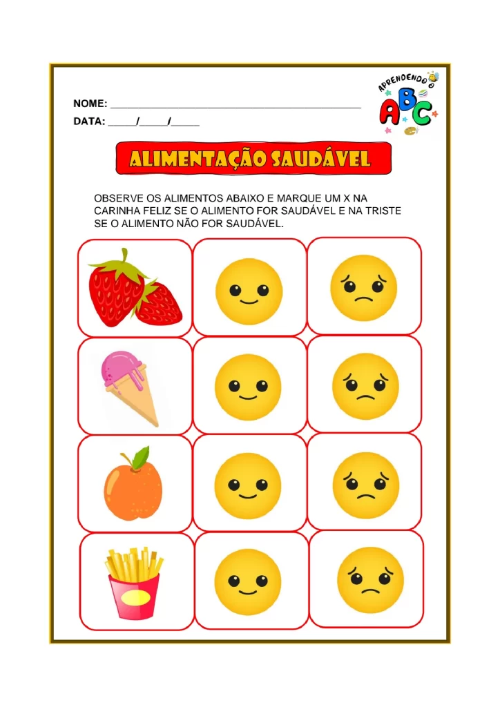 Atividades sobre alimentação saudável para crianças — p17 | Atividades Educação Infantil (ensinoja.com.br)