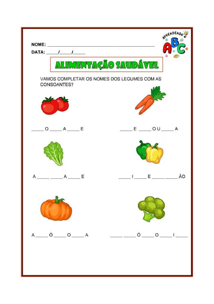 Atividades sobre alimentação saudável para crianças — p19 | Atividades Educação Infantil (ensinoja.com.br)