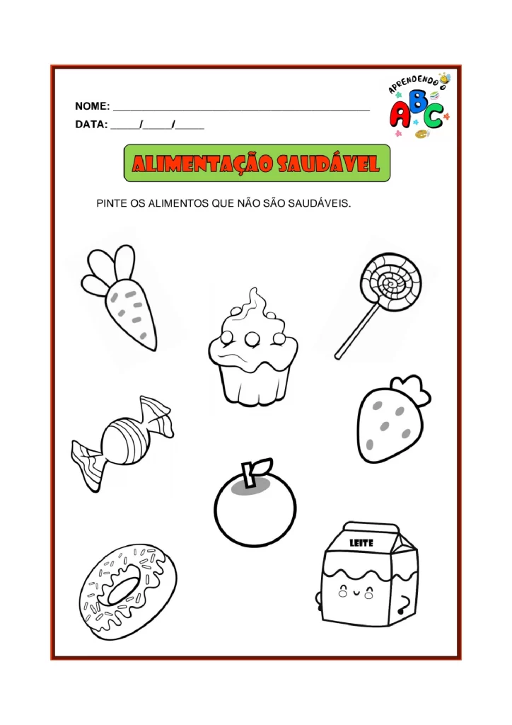 Atividades sobre alimentação saudável para crianças — p26 | Atividades Educação Infantil (ensinoja.com.br)