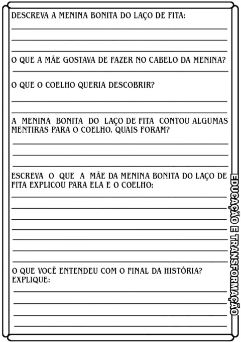 Atividades sobre Menina Bonita do Laço de Fita — p11 | Atividades Educação Infantil (ensinoja.com.br)