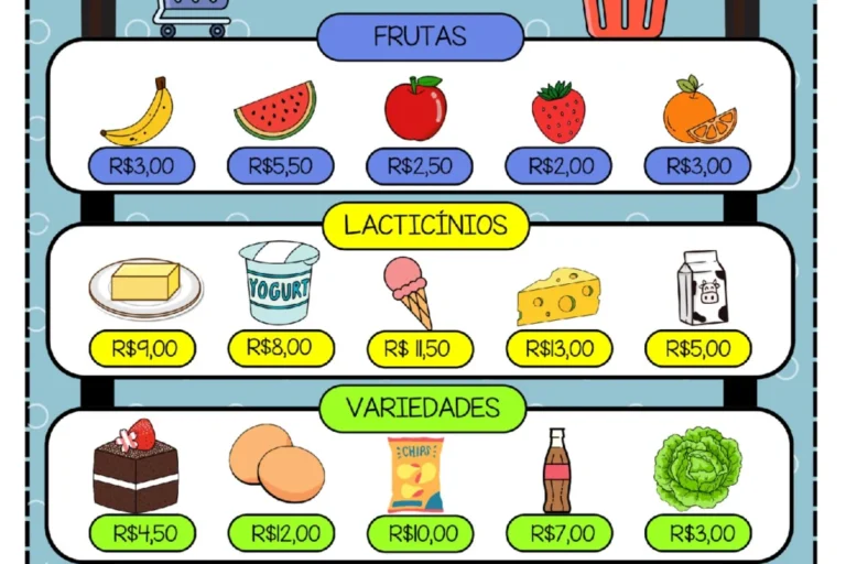 Atividades sobre sistema monetário: minhas compras (PDF para imprimir) — p1 | Atividades Educação Infantil (ensinoja.com.br)