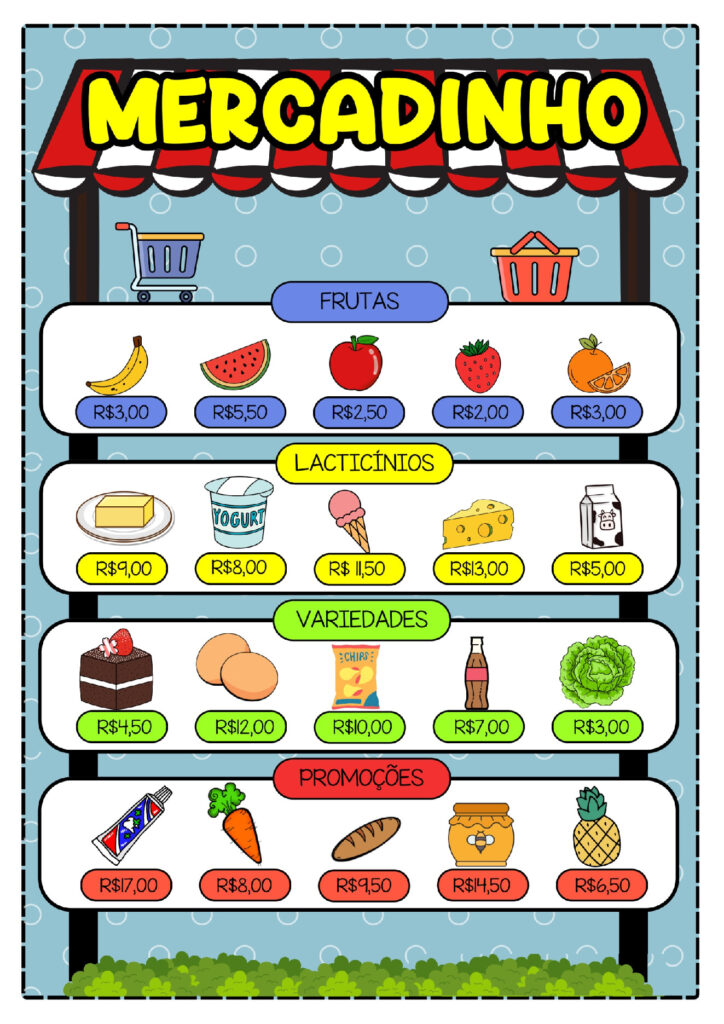 Atividades sobre sistema monetário: minhas compras — p1 | Atividades Educação Infantil (ensinoja.com.br)