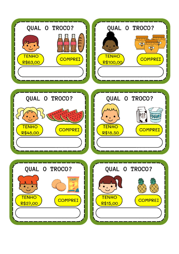 Atividades sobre sistema monetário: minhas compras — p7 | Atividades Educação Infantil (ensinoja.com.br)