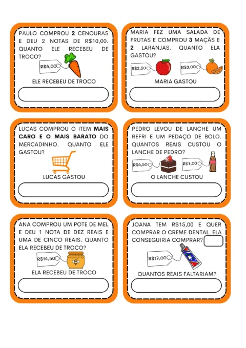 Atividades sobre sistema monetário: minhas compras — p9 | Atividades Educação Infantil (ensinoja.com.br)