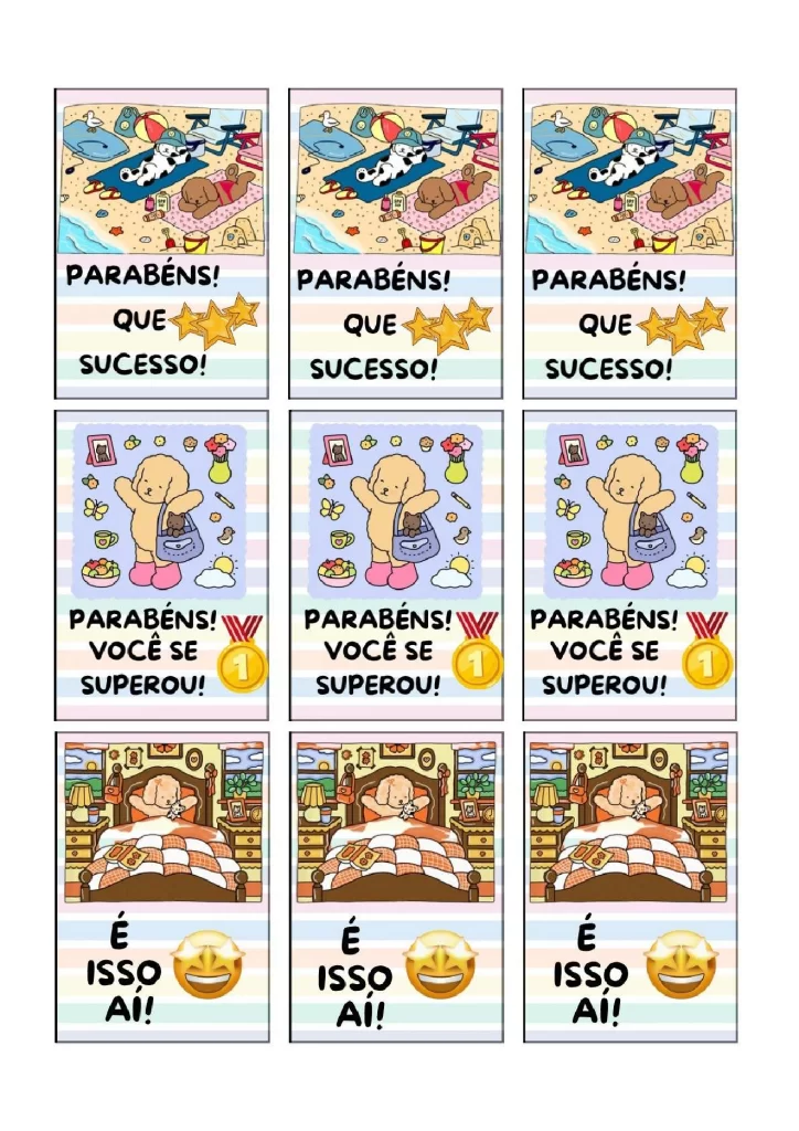 Cartões de incentivo e celebração para crianças — p2 | Atividades Educação Infantil (ensinoja.com.br)