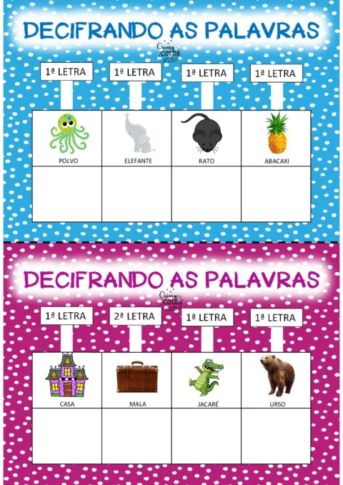 Decifrando as palavras para crianças