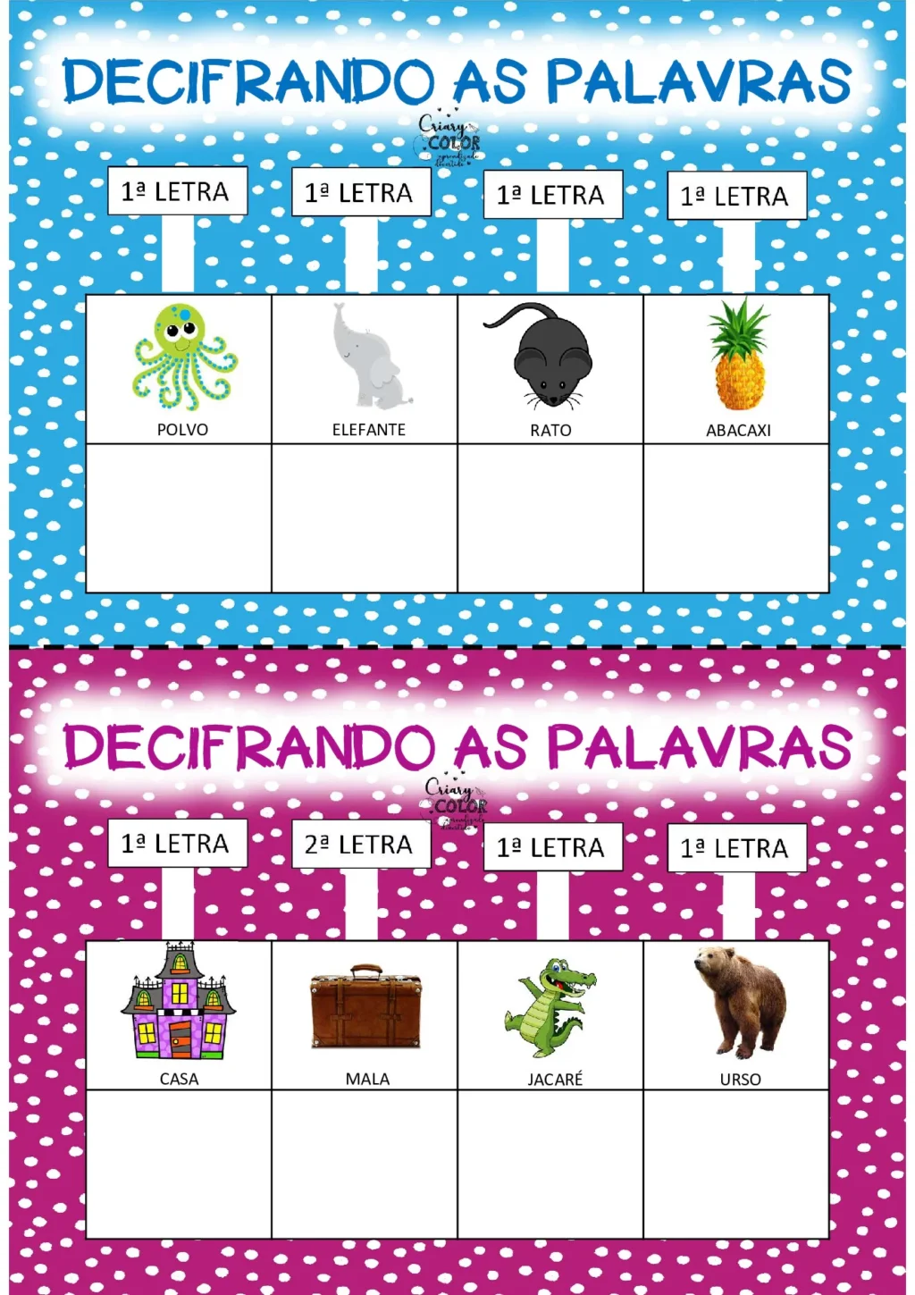 Decifrando as palavras para crianças