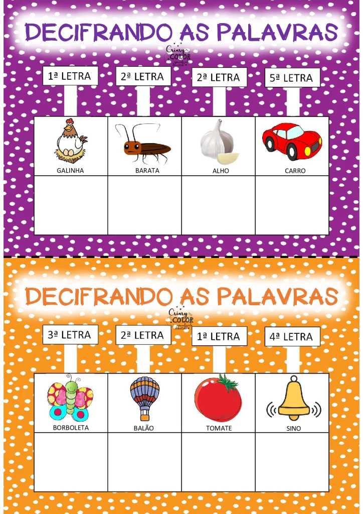 Decifrando as palavras para crianças — p3 | Atividades Educação Infantil (ensinoja.com.br)