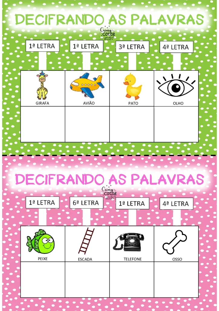 Decifrando as palavras para crianças — p4 | Atividades Educação Infantil (ensinoja.com.br)