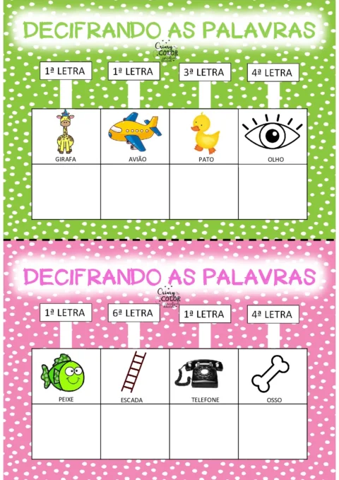 Decifrando as palavras para crianças — p4 | Atividades Educação Infantil (ensinoja.com.br)