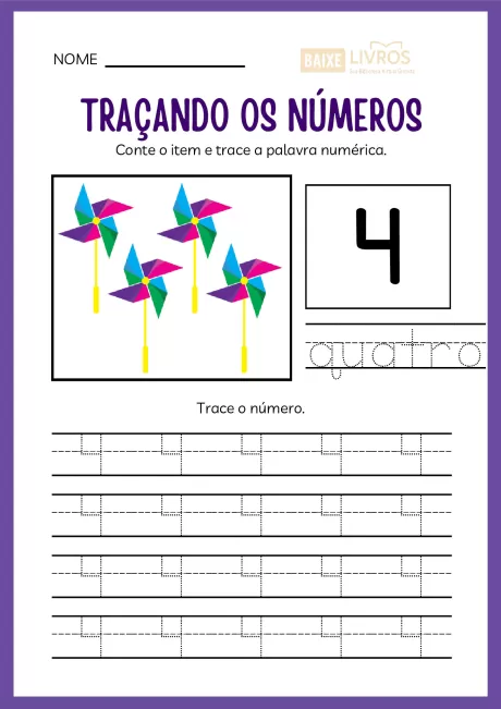 Atividades de caligrafia para números — p5