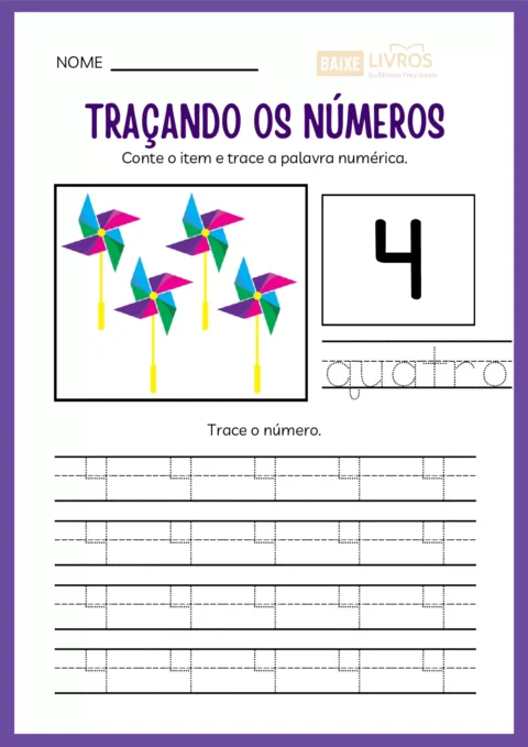 Atividades de caligrafia para números — p5