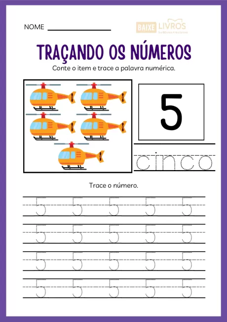 Atividades de caligrafia para números — p6