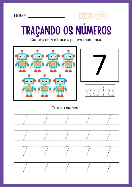 Atividades de caligrafia para números — p8