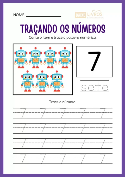 Atividades de caligrafia para números — p8