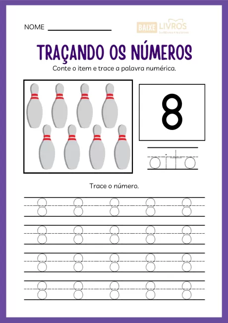 Atividades de caligrafia para números — p9