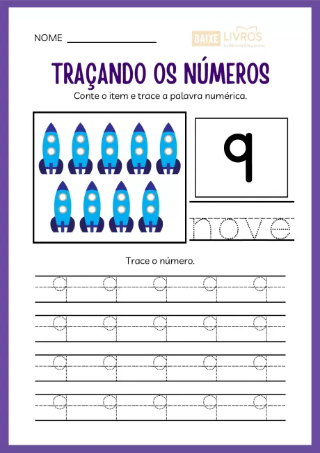 Atividades de caligrafia para números — p10