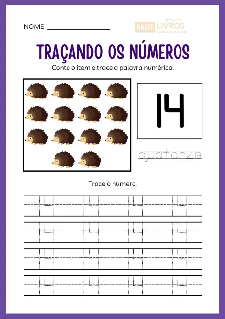 Atividades de caligrafia para números — p15