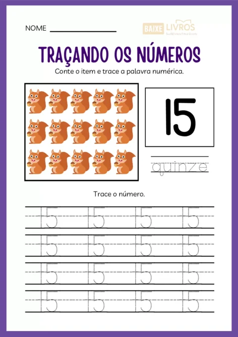 Atividades de caligrafia para números — p16