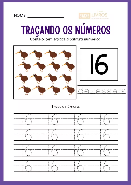 Atividades de caligrafia para números — p17