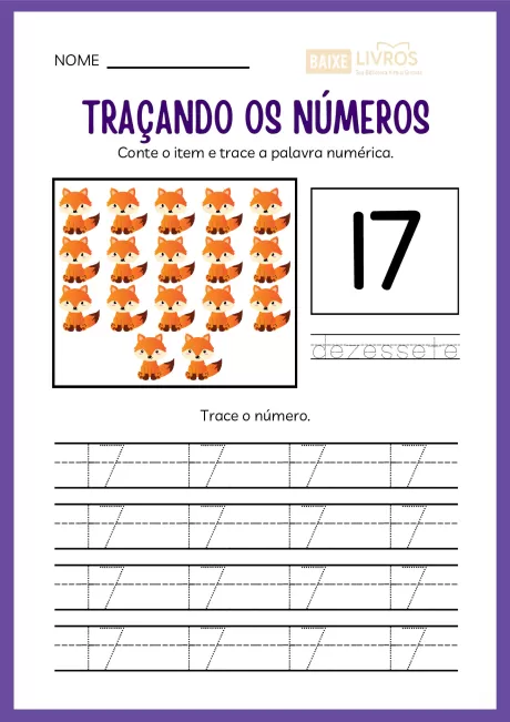 Atividades de caligrafia para números — p18