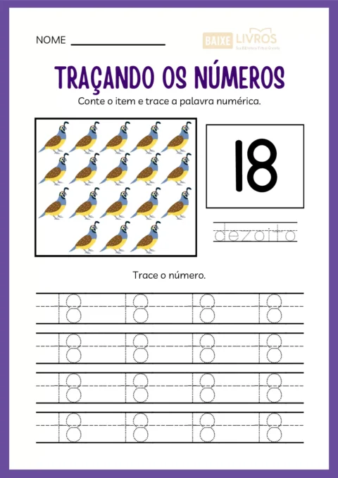Atividades de caligrafia para números — p19