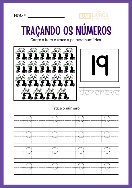 Atividades de caligrafia para números — p20