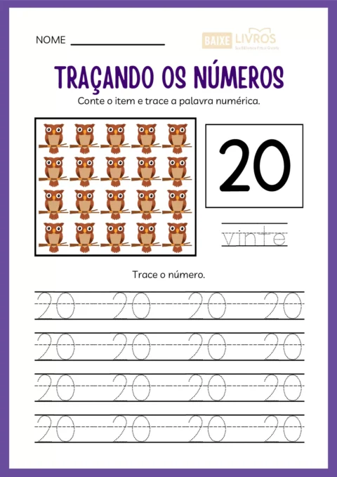 Atividades de caligrafia para números — p21