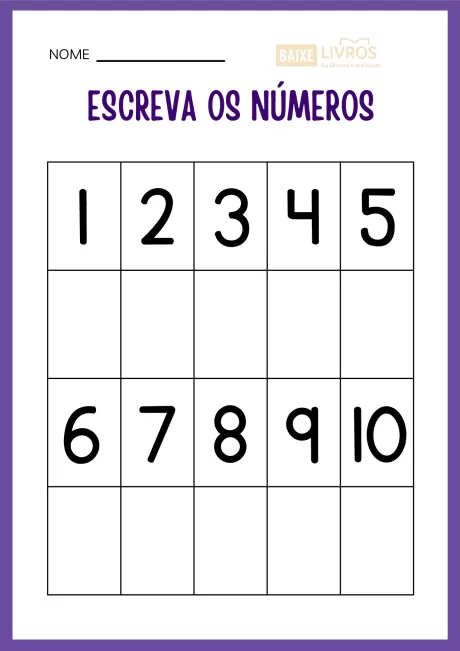 Atividades de caligrafia para números — p22