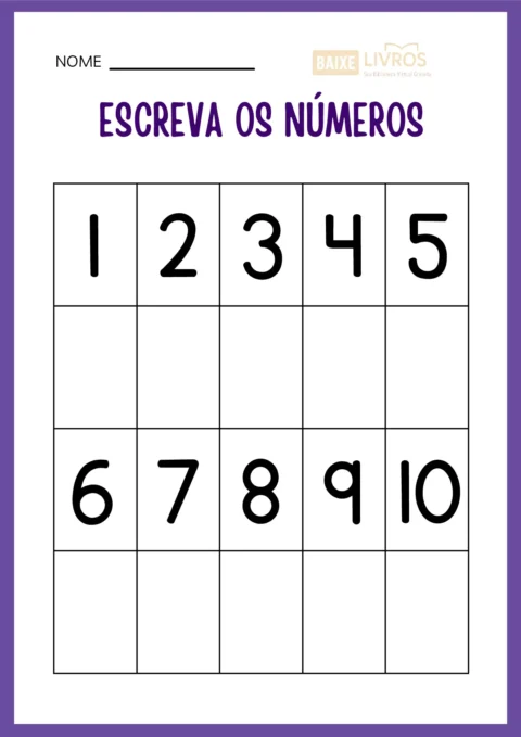 Atividades de caligrafia para números — p22