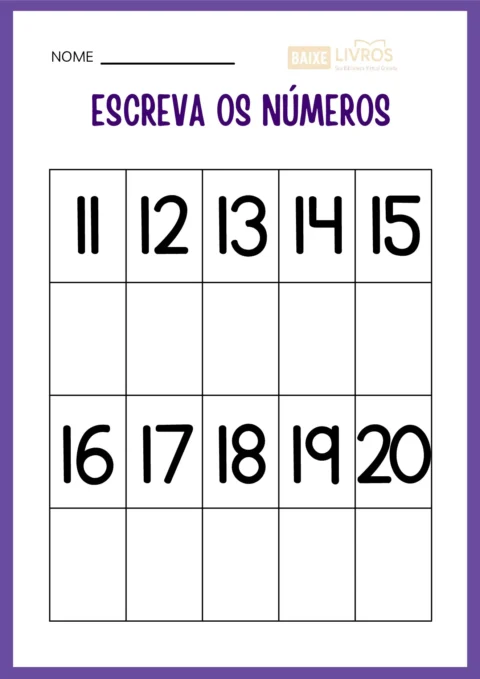 Atividades de caligrafia para números — p23