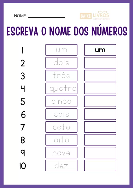 Atividades de caligrafia para números — p24