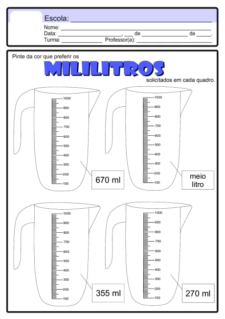 Atividades sobre grandezas e medidas para crianças — p9