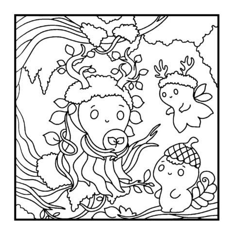 Desenho para colorir: floresta secreta — p14